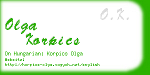 olga korpics business card